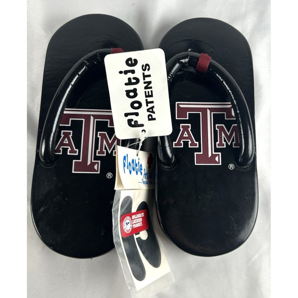 NWT RARE Vintage Texas A & M Floatie Flip Flops Sandals Sz Small 7 Sugar Shoes